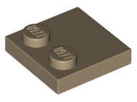 Lego (N) ~ Tile Modified 2 x 2 with Studs on Edge ~ [Dark Tan]