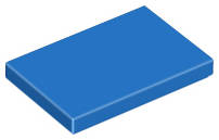 Lego NEW - Tile 2 x 3~ [Blue]