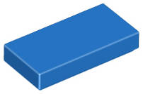 Lego (N) ~ Tile 1 x 2 ~ [Blue]