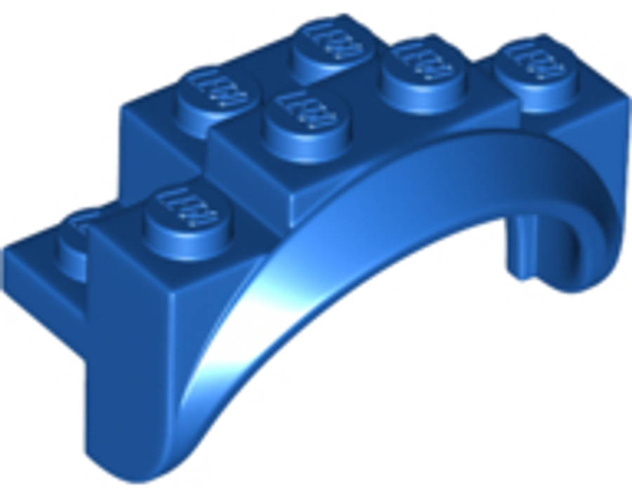 Lego (N) ~ Vehicle Mudguard 4 x 2 1/2 x 2 with Arch Round Solid Studs and Rounded Legs ~ [Blue]