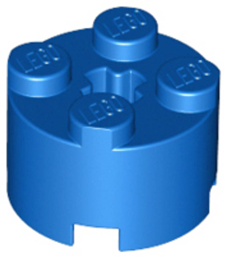Lego NEW - Brick Round 2 x 2 with Axle Hole~ [Blue]