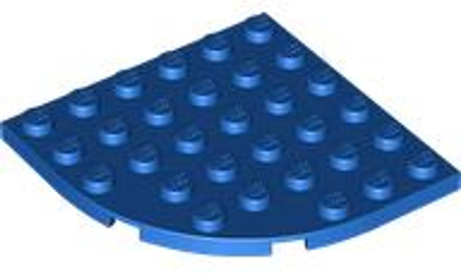 Lego (N) ~ Plate Round Corner 6 x 6 ~ [Blue]