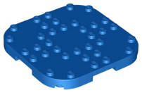 Lego (N) ~ Plate Modified 8 x 8 with Rounded Corners and 4 Feet ~ [Blue]