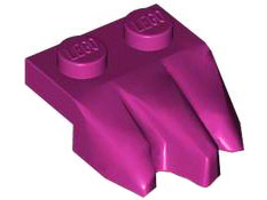 Lego (N) ~ Plate Modified 1 x 2 with 3 Claws / Rock Fingers ~ [Magenta]