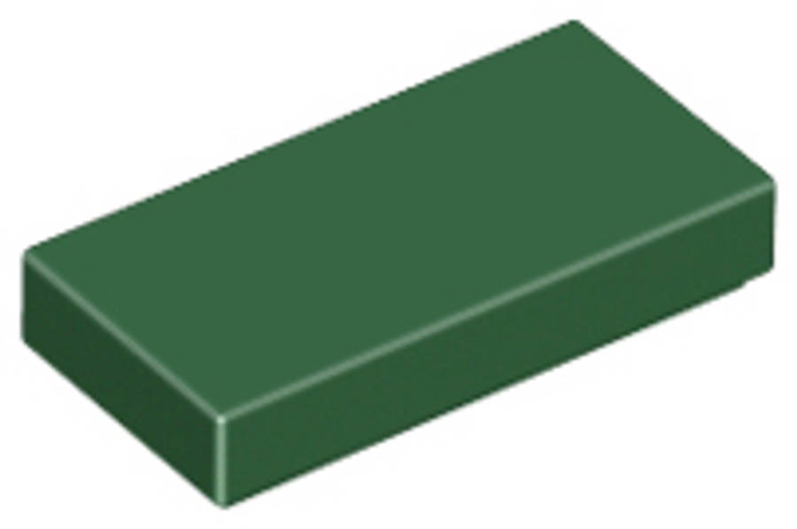 Lego (N) ~ Tile 1 x 2 ~ [Dark Green]