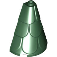 Lego (N) ~ Tower Roof 2 x 4 x 4 Half Cone Shaped with Roof Tiles ~ [Dark Green]
