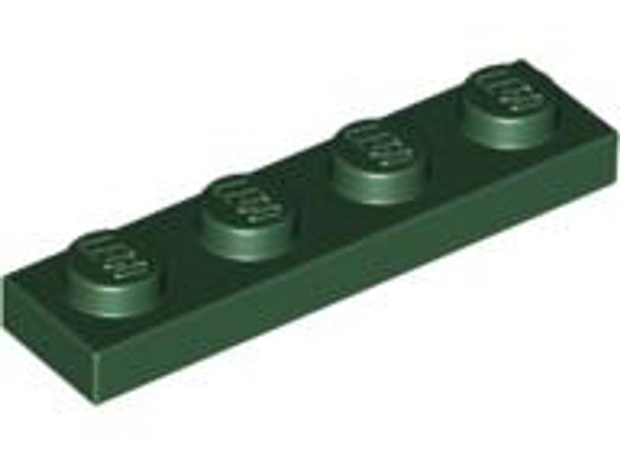 Lego (U) ~ Plate 1 x 4 ~ [Dark Green]