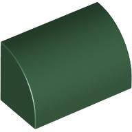 Lego (N) ~ Slope Curved 1 x 2 with Bottom Stud Holder ~ [Dark Green]