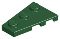 Lego (N) ~ Wedge Plate 3 x 2 Left ~ [Dark Green]