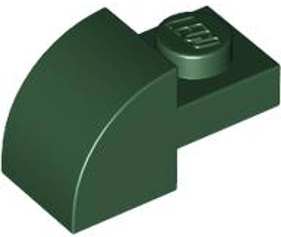 Lego (N) ~ Slope Curved 2 x 1 with Recessed Stud ~ [Dark Green]