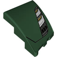 Lego (N) ~ Wedge 3 x 2 Left No Studs with Lotus Evija Car Headlight Pattern ~ [Dark Green]