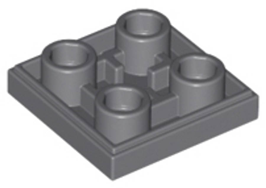 Lego (N) ~ Tile Modified 2 x 2 Inverted ~ [Dark Bluish Gray]