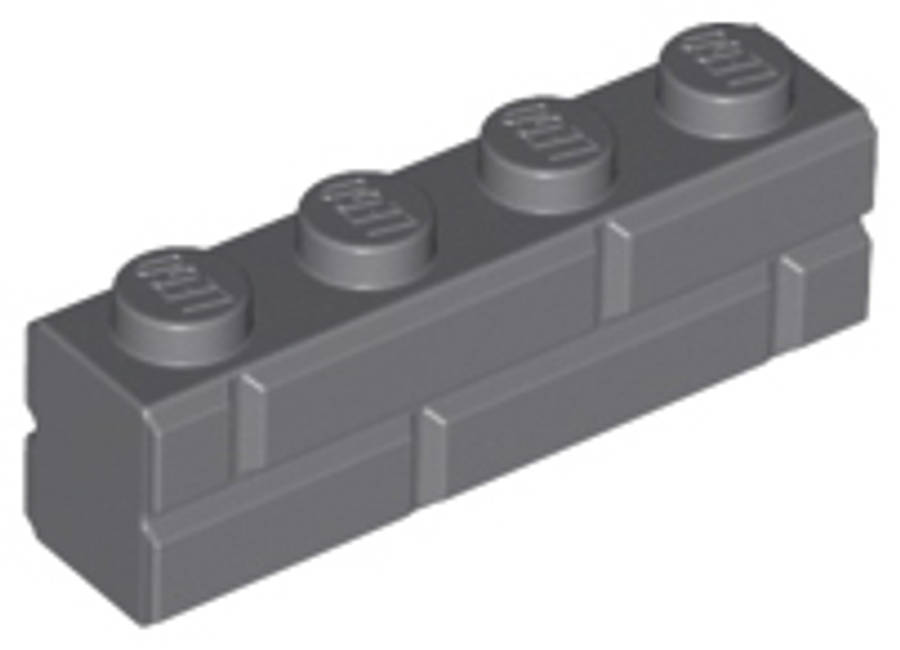 Lego (N) ~ Brick Modified 1 x 4 with Masonry Profile ~ [Dark Bluish Gray]