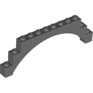 Lego (N) ~ Arch 1 x 12 x 3 Raised Arch with 5 Cross Supports ~ [Dark Bluish Gray]