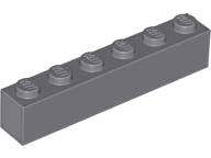Lego (U) ~ Brick 1 x 6 ~ [Dark Bluish Gray]