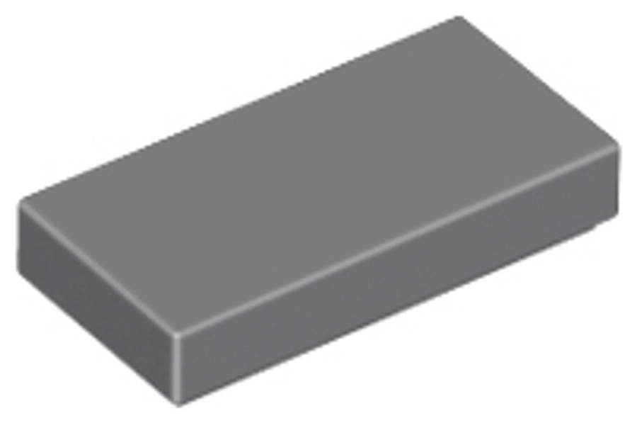 Lego (N) ~ Tile 1 x 2 ~ [Dark Bluish Gray]