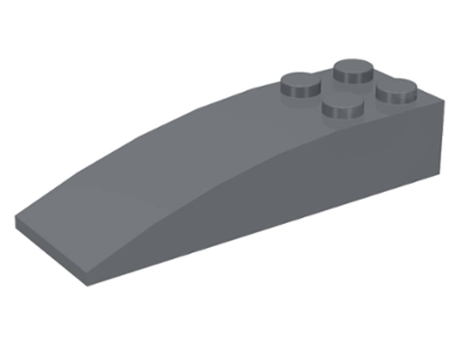 Lego (U) ~ Slope Curved 6 x 2 ~ [Dark Bluish Gray]