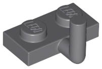 Lego (N) ~ Plate Modified 1 x 2 with Bar Arm Up (Horizontal Arm 5mm) ~ [Dark Bluish Gray]