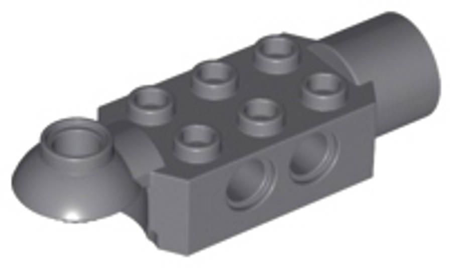 Lego (U) ~ Technic Brick Modified 2 x 3 with Pin Holes Rotation Joint Ball Hal ~ [Dark Bluish Gray]