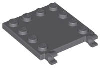 Lego (N) ~ Tile Modified 4 x 4 with Studs on Edges and 2 Open O Clips (Horizont ~ [Dark Bluish Gray]