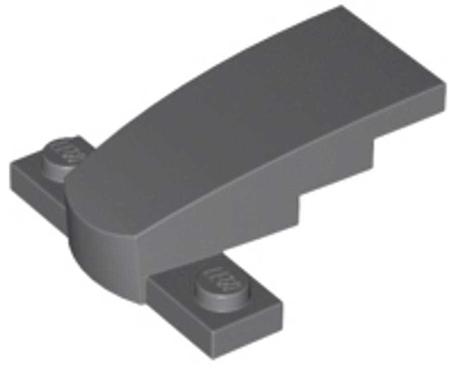Lego (U) ~ Wedge 4 x 2 x 1 1/3 with 1 x 4 Base ~ [Dark Bluish Gray]