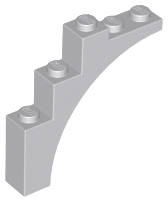 Lego (N) ~ Arch 1 x 5 x 4 - Continuous Bow ~ [Light Bluish Gray]