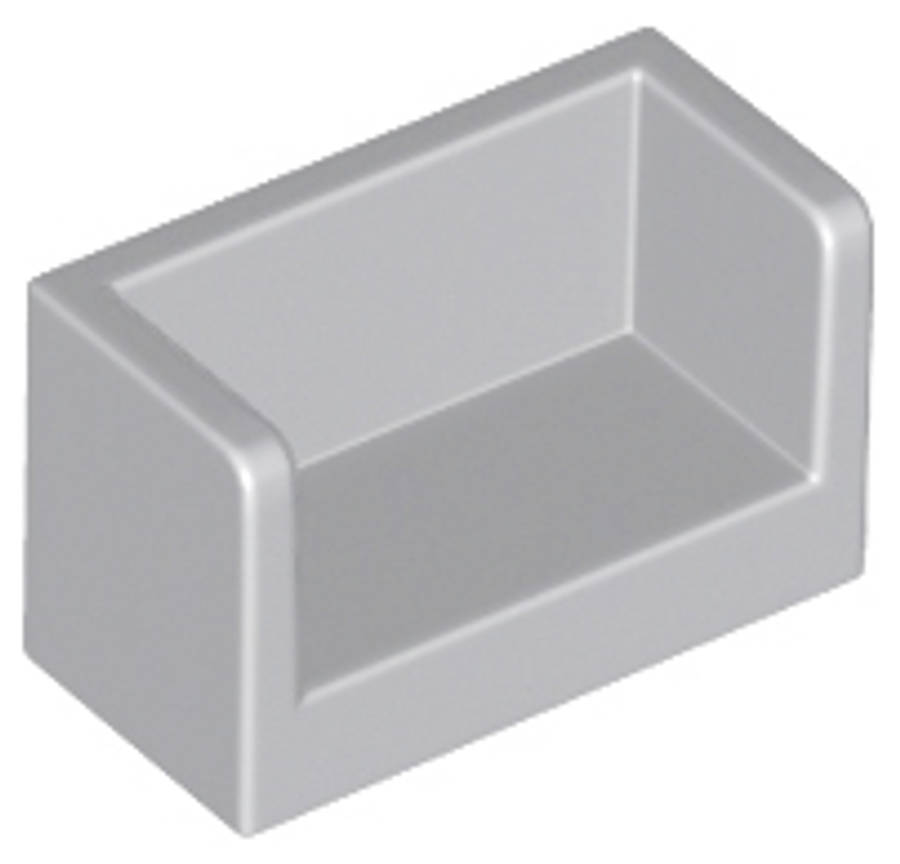 Lego (N) ~ Panel 1 x 2 x 1 with Rounded Corners and 2 Sides ~ [Light Bluish Gray]