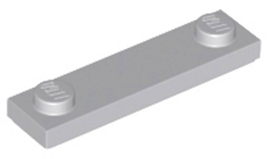 Lego (N) ~ Plate Modified 1 x 4 with 2 Studs with Groove ~ [Light Bluish Gray]