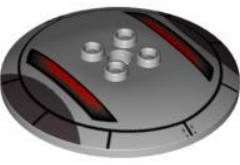 Lego Used - Dish 6 x 6 Inverted (Radar) - Hollow Studs with SW Sith Infiltrato~ [Light Bluish Gray]