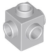 Lego NEW - Brick Modified 1 x 1 with Studs on 4 Sides~ [Light Bluish Gray]