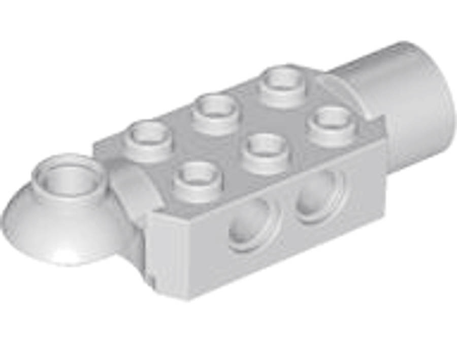 Lego Used - Technic Brick Modified 2 x 3 with Pin Holes Rotation Joint Ball Ha~ [Light Bluish Gray]