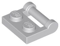 Lego (N) ~ Plate Modified 1 x 2 with Bar Handle on Side - Closed Ends ~ [Light Bluish Gray]