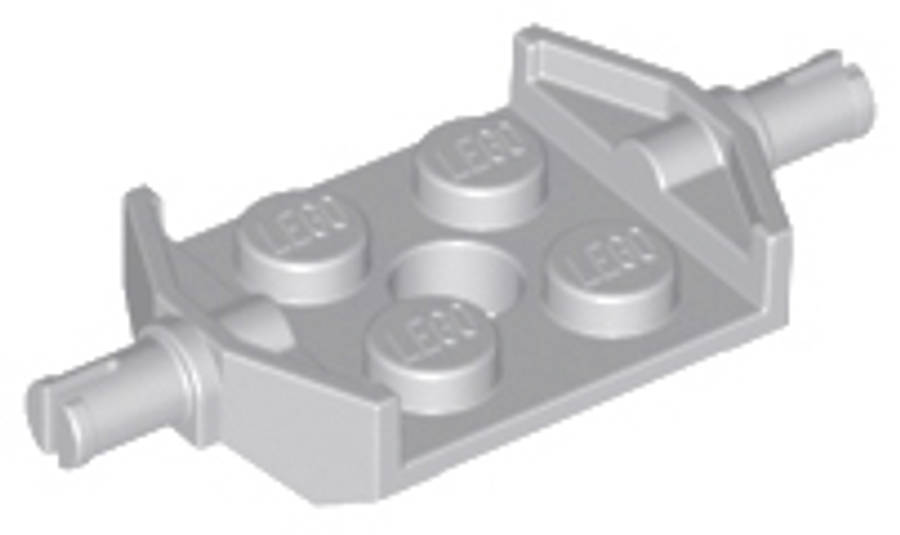 Lego (N) ~ Plate Modified 2 x 2 with Wheels Holder Wide and Hole ~ [Light Bluish Gray]