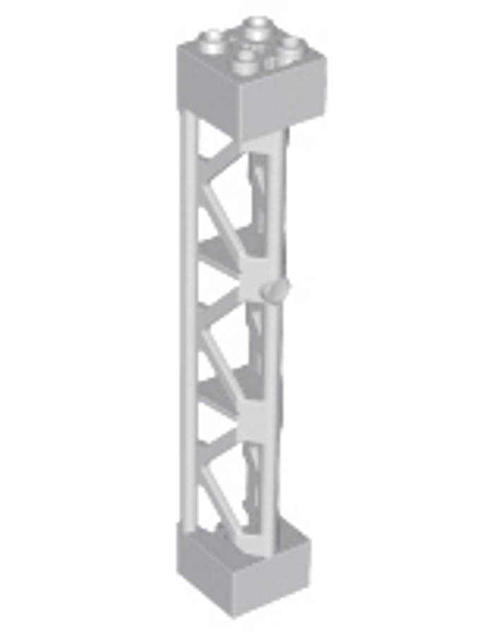 Lego (N) ~ Support 2 x 2 x 10 Girder Triangular Vertical - Type 4 - 3 Posts 3 ~ [Light Bluish Gray]