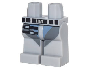 Lego (N) ~ Hips and Legs with Sand Blue and Dark Bluish Gray Straps Black Belt ~ [Light Bluish Gray]