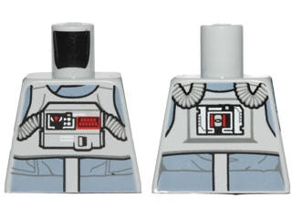 Lego (U) ~ Torso SW AT-AT Driver with Sand Blue Jumpsuit Bib with Breathing A ~ [Light Bluish Gray]