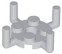 Lego (N) ~ Plate Round 2 x 2 with Pin Hole and 4 Bar Arms Up ~ [Light Bluish Gray]