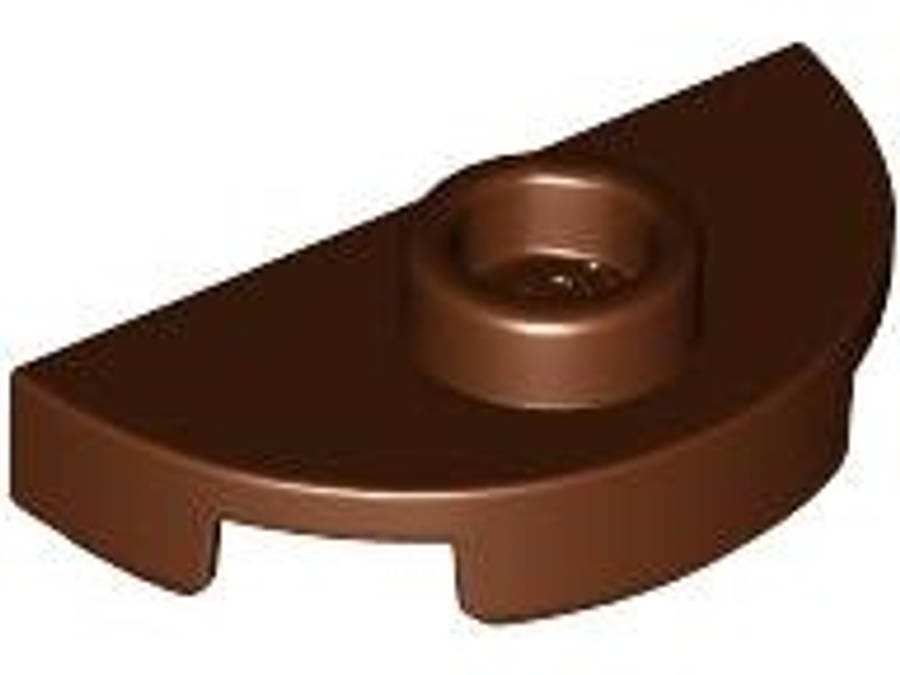 Lego (N) ~ Plate Round 1 x 2 Half with 1 Stud (Jumper) ~ [Reddish Brown]