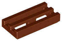 Lego (N) ~ Tile Modified 1 x 2 Grille with Bottom Groove ~ [Reddish Brown]
