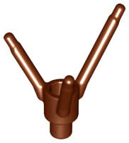Lego (N) ~ Plant Flower Stem with Bar Holder Bar and 3 Stems ~ [Reddish Brown]