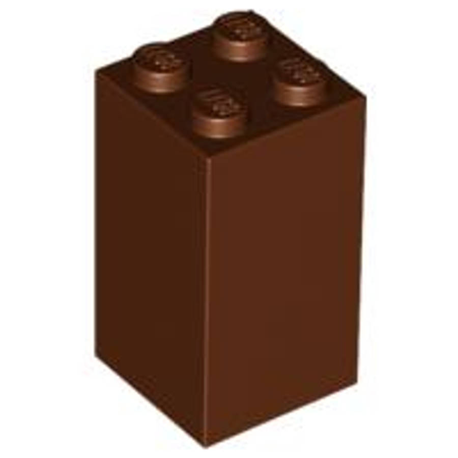 Lego (U) ~ Brick 2 x 2 x 3 ~ [Reddish Brown]