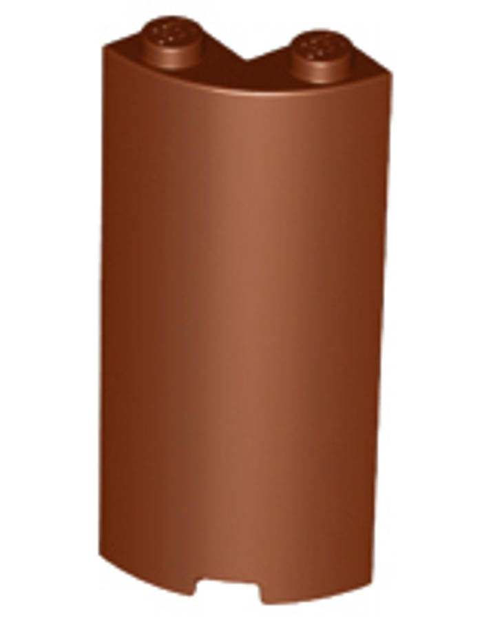 Lego (N) ~ Cylinder Quarter 2 x 2 x 5 with 1 x 1 Cutout ~ [Reddish Brown]