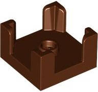 Lego (N) ~ Container Box 2 x 2 x 1 Half with Stud and 4 Corner Supports ~ [Reddish Brown]