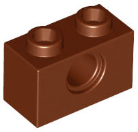 Lego (N) ~ Technic Brick 1 x 2 with Hole ~ [Reddish Brown]