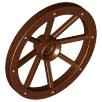 Lego (N) ~ Wheel Wagon Large 33mm D. Hole Notched for Wheels Holder Pin ~ [Reddish Brown]