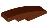 Lego (N) ~ Slope Curved 4 x 1 ~ [Reddish Brown]