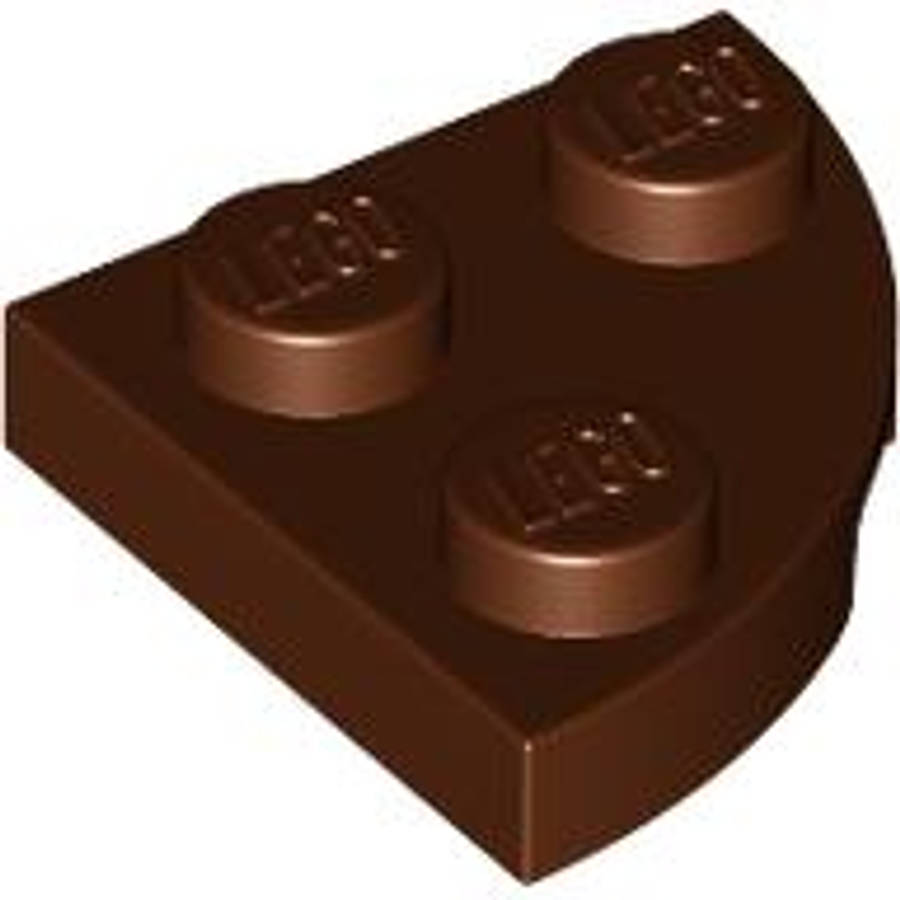 Lego (N) ~ Plate Round Corner 2 x 2 ~ [Reddish Brown]
