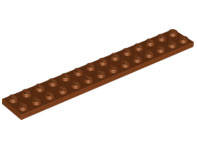 Lego (N) ~ Plate 2 x 14 ~ [Reddish Brown]