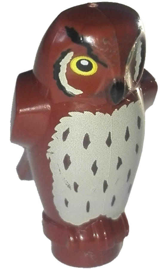 Lego NEW - Owl Angular Features with Black Beak Yellow Eyes and Tan Chest Feathers~ [Reddish Brown]
