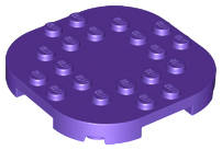 Lego (N) ~ Plate Modified 6 x 6 with Rounded Corners and 4 Feet ~ [Dark Purple]